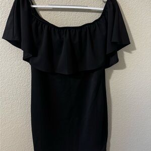 Chic Black Off-Shoulder Mini Dress